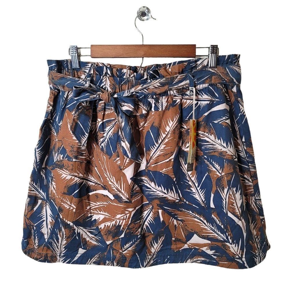 C&C California Tropical Ruffle Skirt W/ Waist Tie